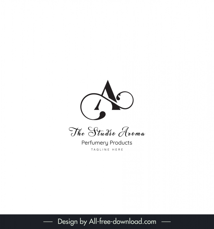 the studio aroma logo template stylized text black white design 