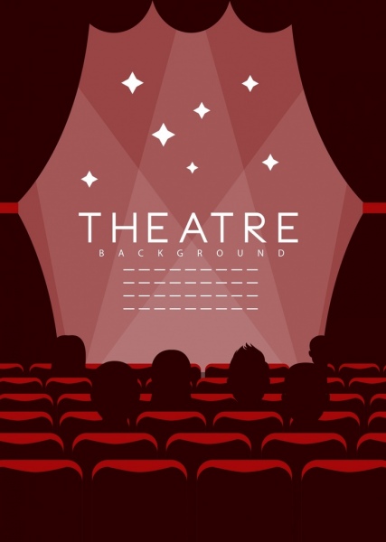 theatre background dark design audience curtain icons