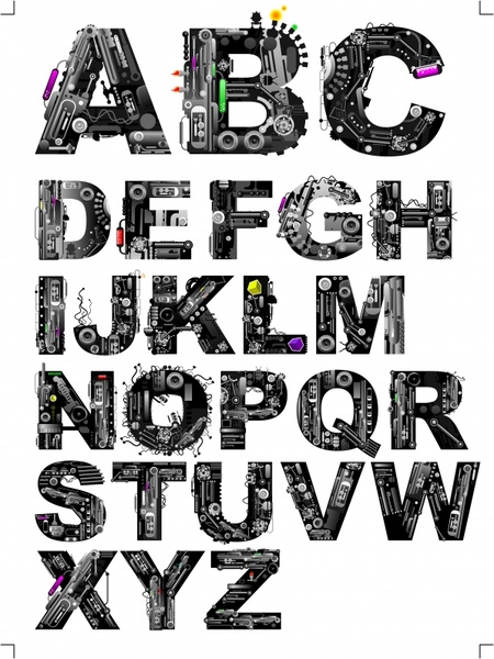 alphabet background modern technology design