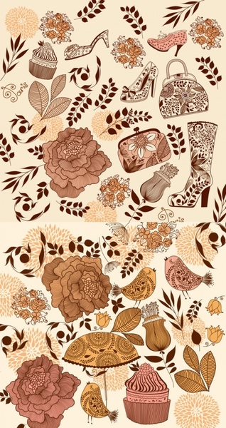 theme female flower pattern