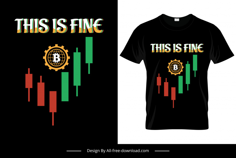 this is fine tshirt template candle chart coin sketch contrast design,  