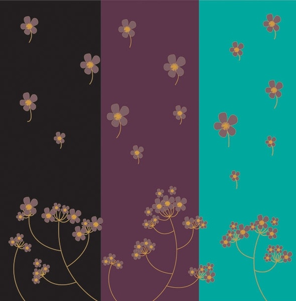 floating flowers background dark color design