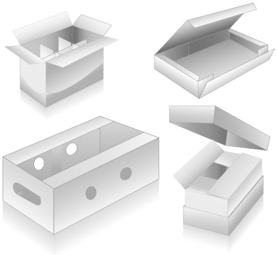 threedimensional box blank vector