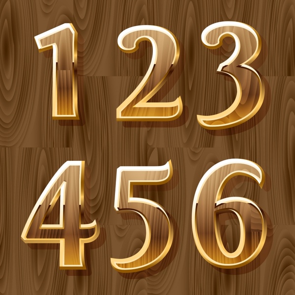 number background shiny wooden decor