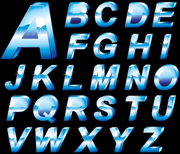 threedimensional letters design series 10 vector