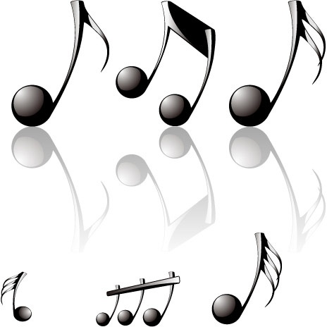 threedimensional musical notes vector 