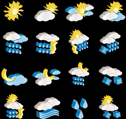 threedimensional weather icon vector