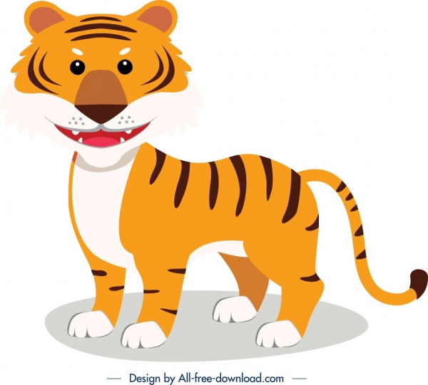 tiger animal icon cute cartoon character sketch 