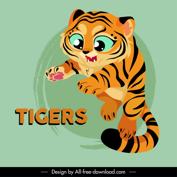 tiger icon cute cartoon sketch