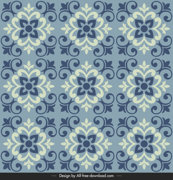 tile pattern template elegant repeating symmetric floral symmetry