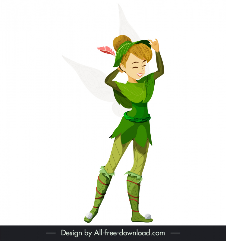 tinker bell cartoon character icon colored cartoon outline cute boy sketch