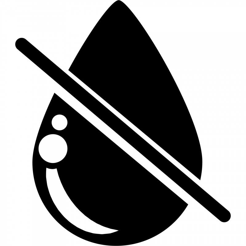 tint slash sign icon flat black white droplet shape outline