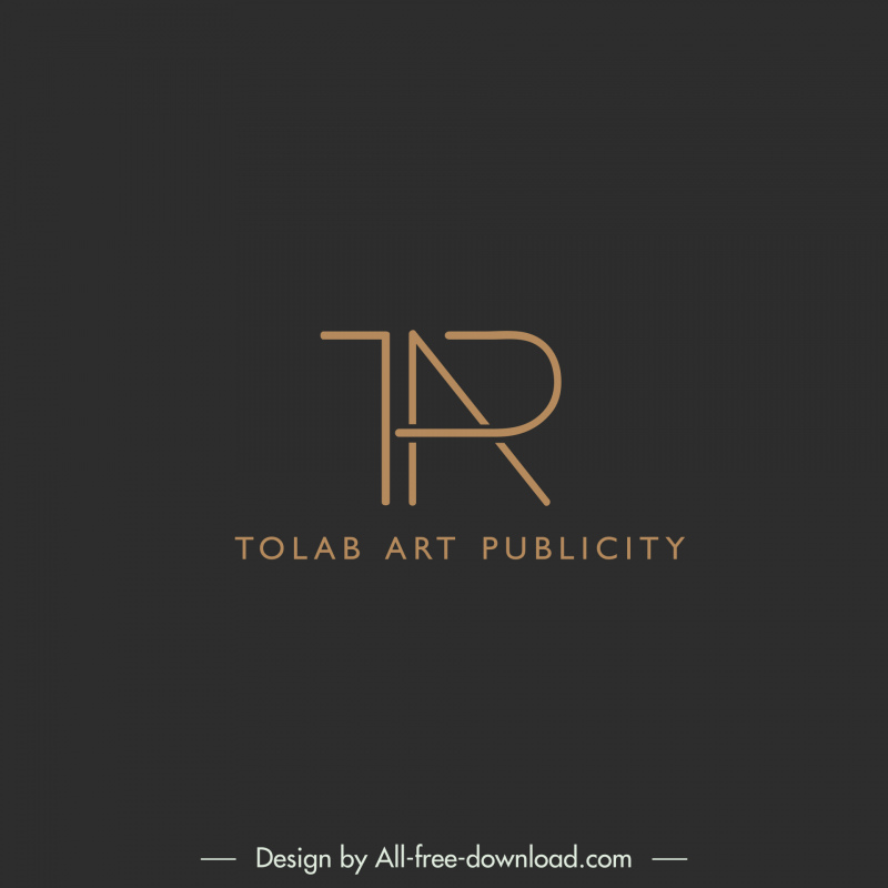 tolab art publicity logo template flat dark stylized texts