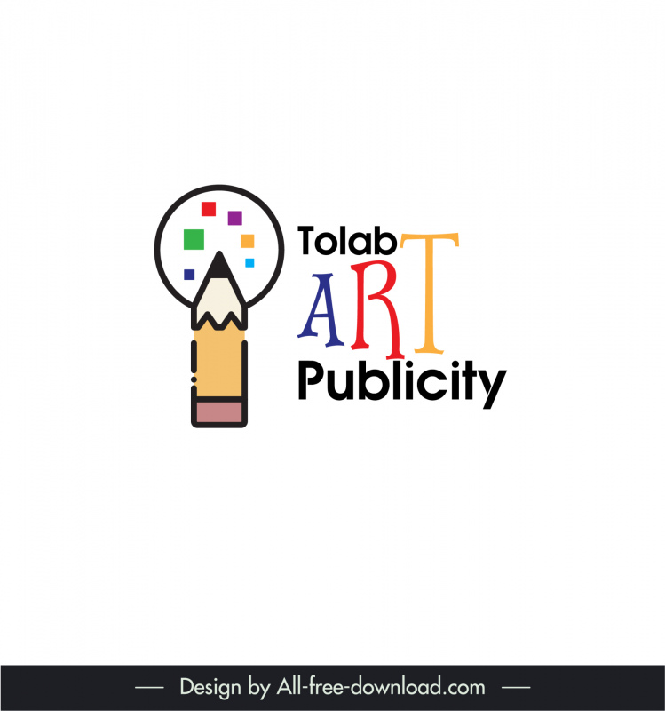 tolab art publicity logotype flat handdrawn pencil circle squares fonts decor
