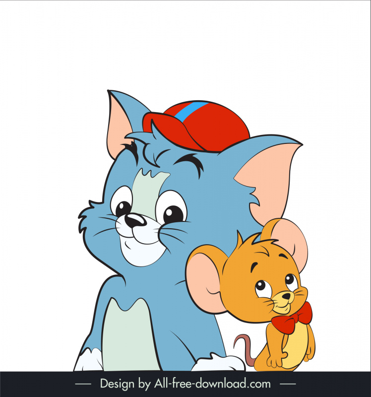 tom and jerry kid icons cute handdrawn cartoon characters sketch