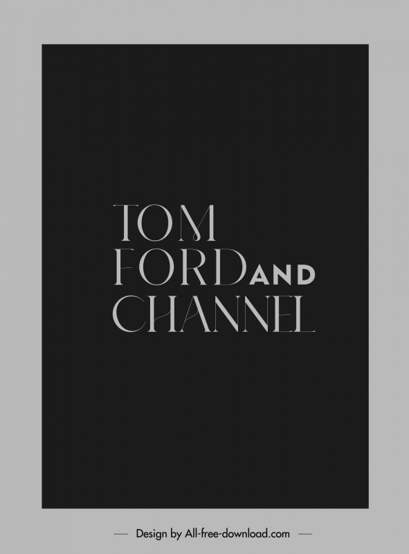 tom ford and channel advertising banner flat contrast dark classic texts decor 