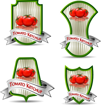 tomato ketchup labels vector