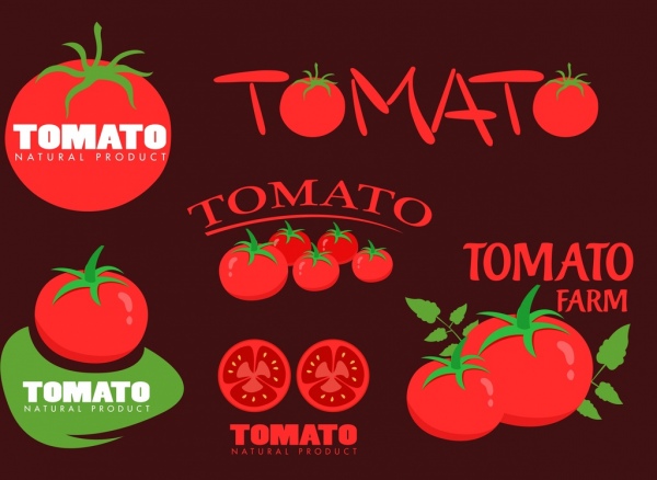 tomato logotypes red design various shapes decoration