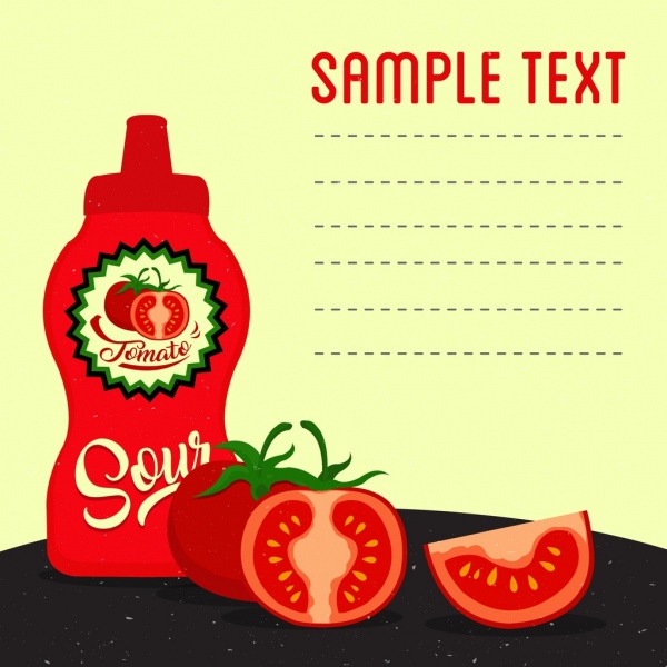 tomato sauce advertisement red icons decoration