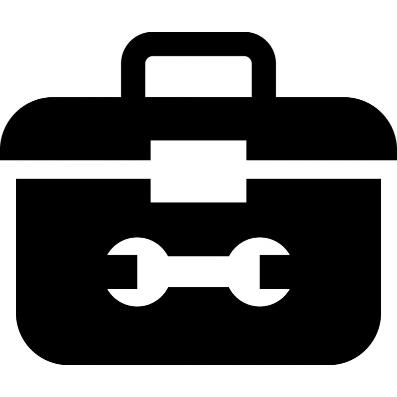 toolbox sign icon flat contrast black white symmetric outline 