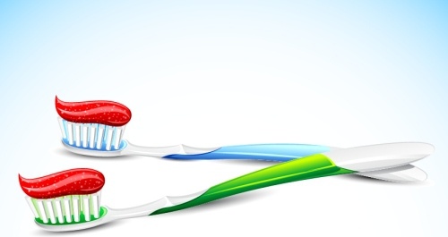 dental background tooth brush cream icons 3d decor