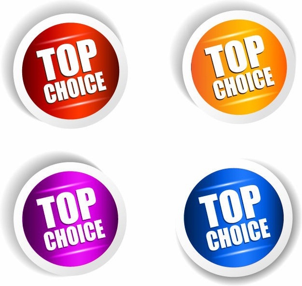 Top Choice Sticker Vector Set
