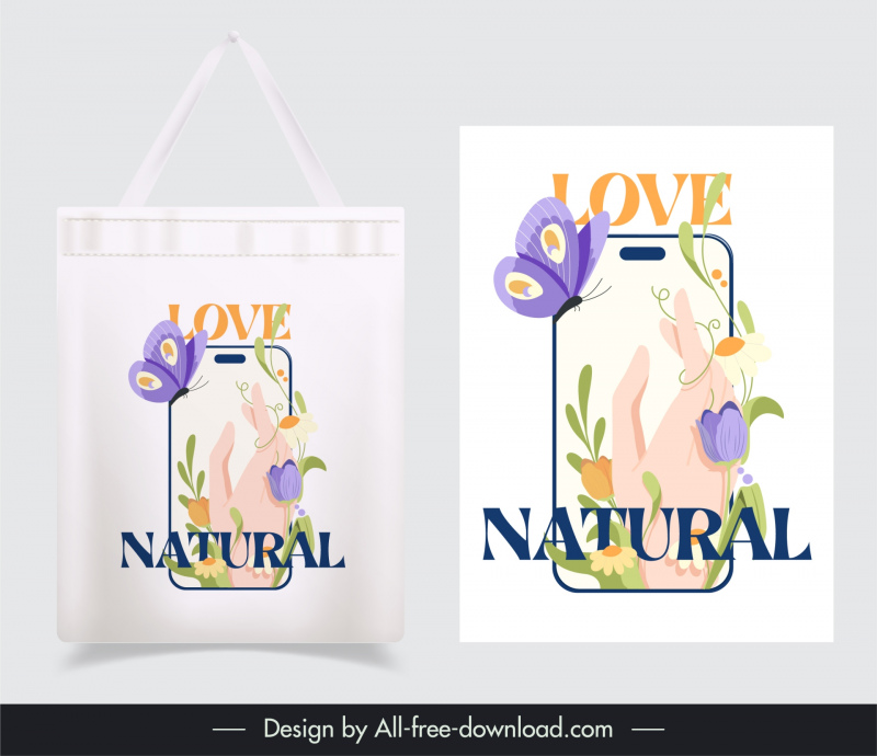tote bag design elements elegant nature elements