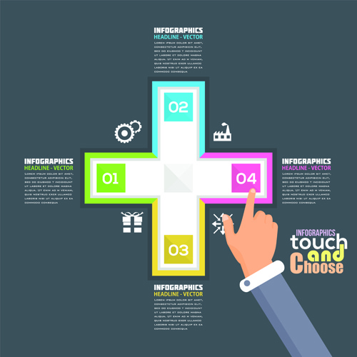 touch with choose business template vector