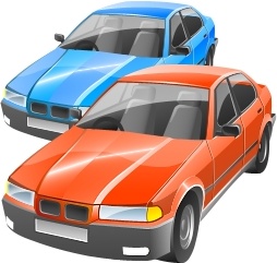 Tow car blue and orange
