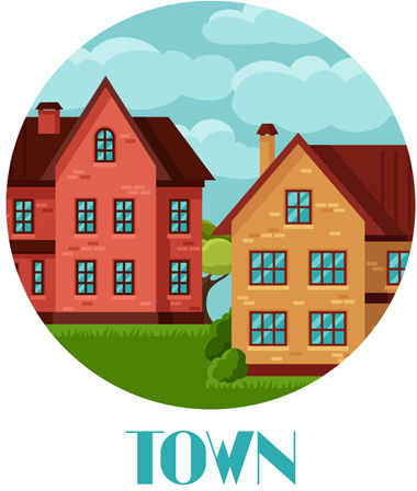 town house vector design