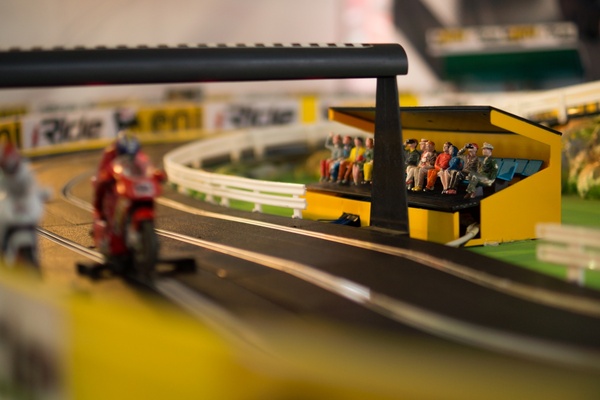 toy racing with spectators 