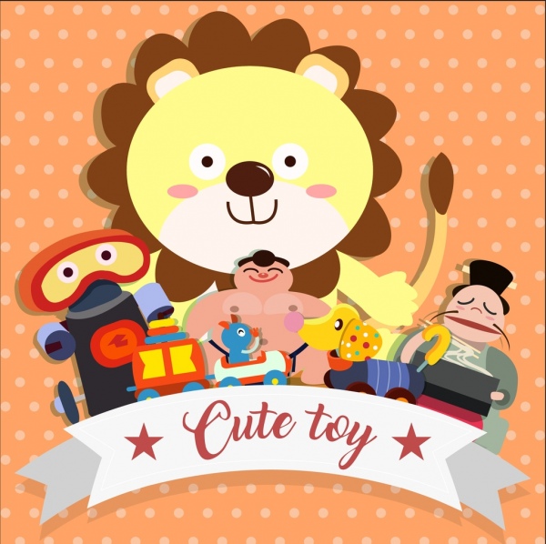 toys background cute colored icons cartoon design