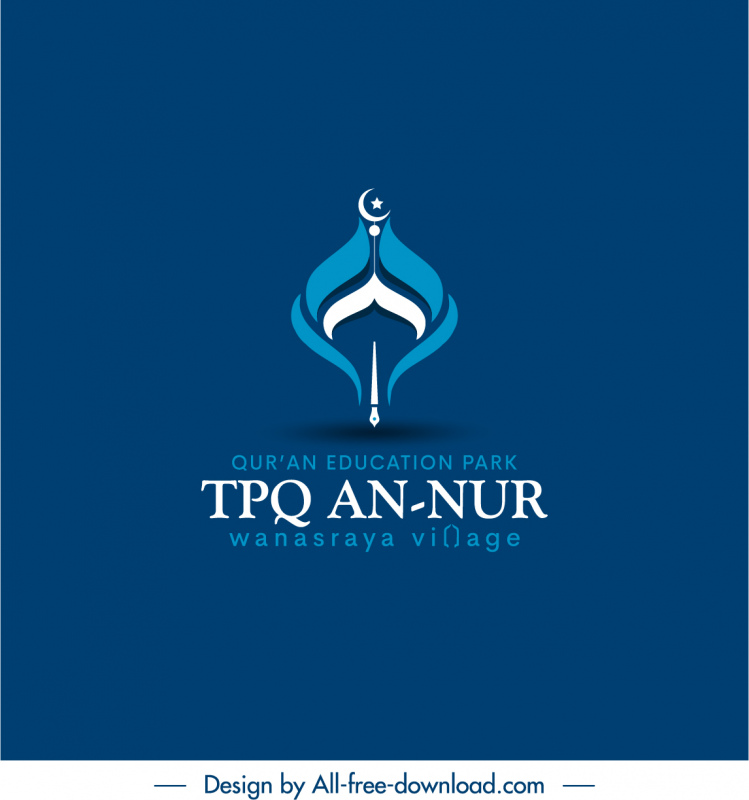 tpq an nur logo symmetrical curves roof sketch
