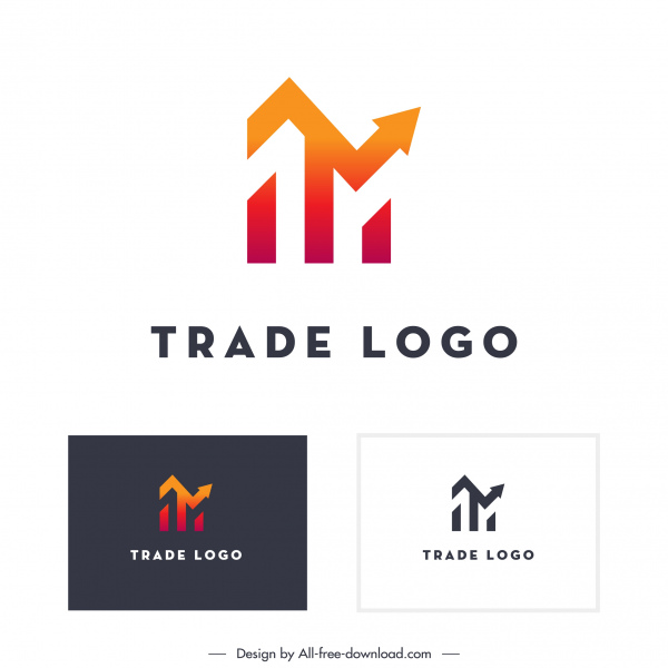 trade logo template flat arrows lines sketch