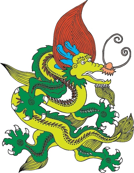 traditional dragon pattern vector