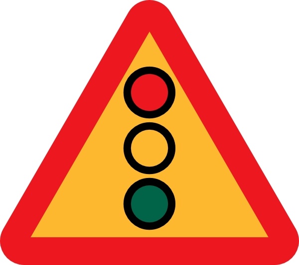 Traffic Lights Ahead Sign clip art