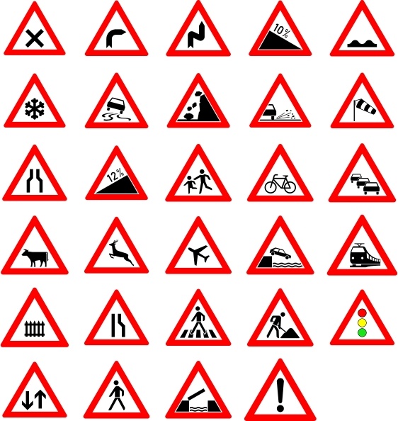 continuous line art drawing of traffic signs 16068894 Vector Art at Vecteezy