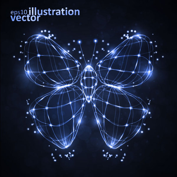 transparent butterfly vector illustration