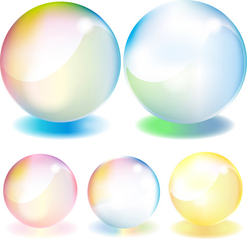 Transparent colorful sphere vector Vectors graphic art designs in