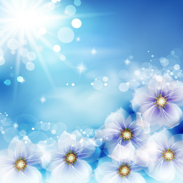 transparent flower with sunlight vector