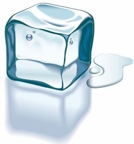 cubic ice icon design closeup realistic transparent style