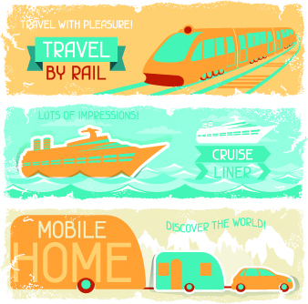 transport banners vector 