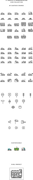 transportation outline icons
