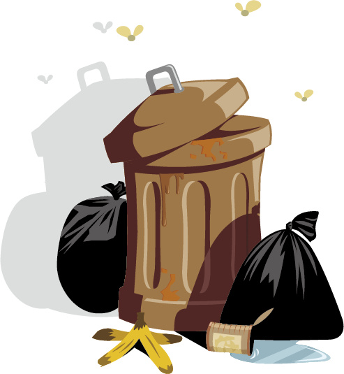 trash and garbage bags design vector