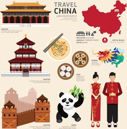 travel and cultural elements vector
