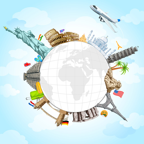 travel around the world creative vector 