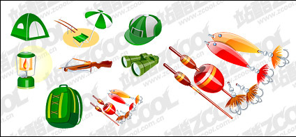 Travel camping supplies vector material