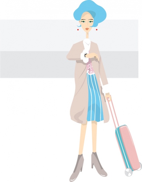travel lady vector