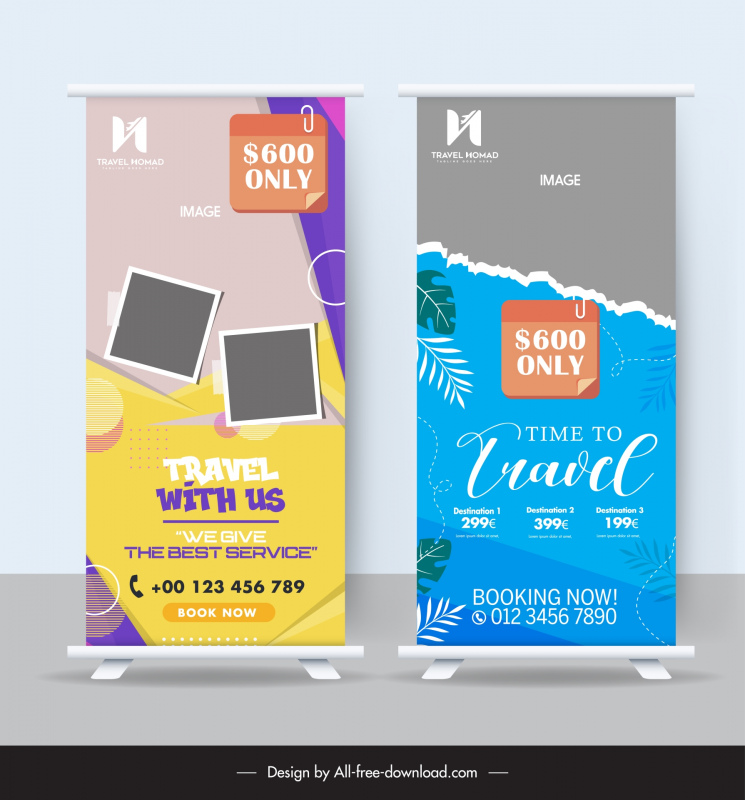travel rollup banner templates classical elegance standee