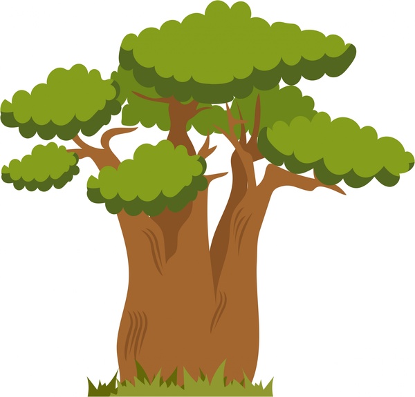 tree icon design in color style